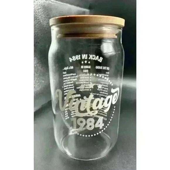 Beer Can Shaped Glass | 16 Oz | Printed with Vintaged 1984 - Picture 1 of 6